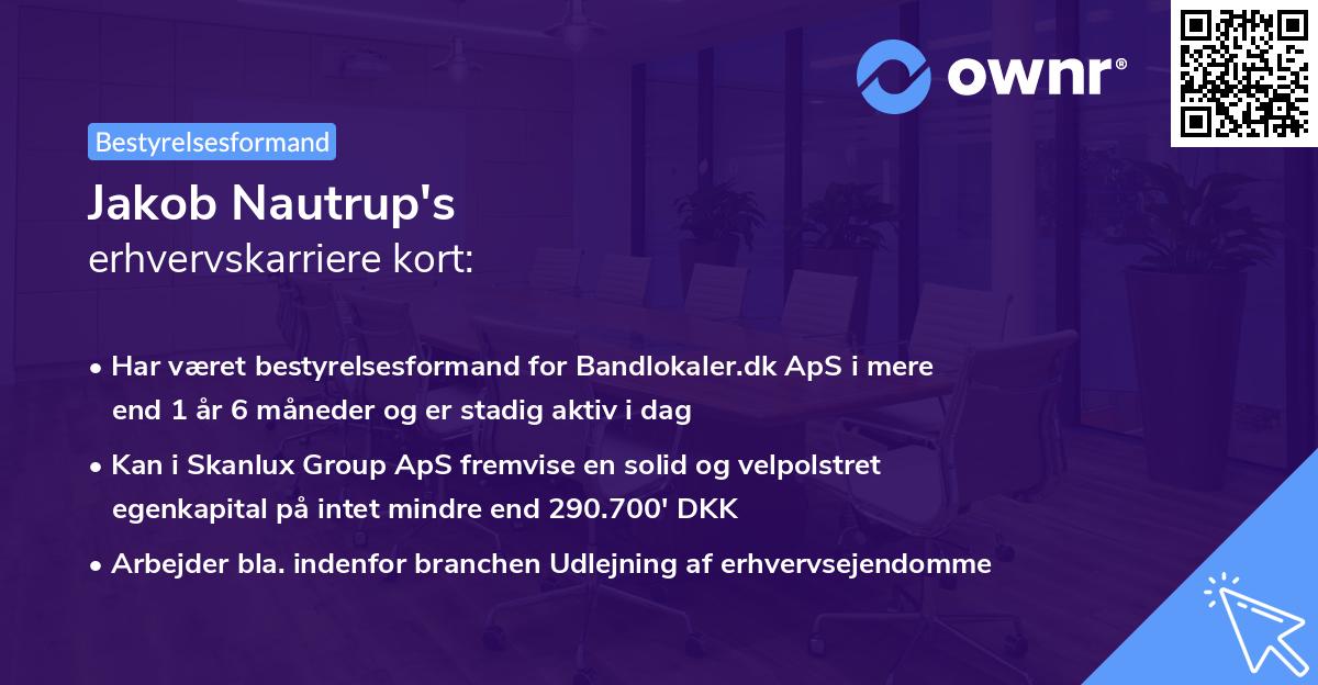 Jakob Nautrup's erhvervskarriere kort