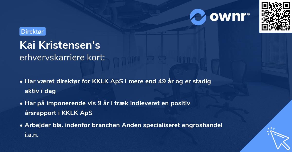 Kai Kristensen's erhvervskarriere kort