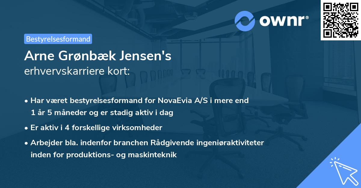 Arne Grønbæk Jensen's erhvervskarriere kort