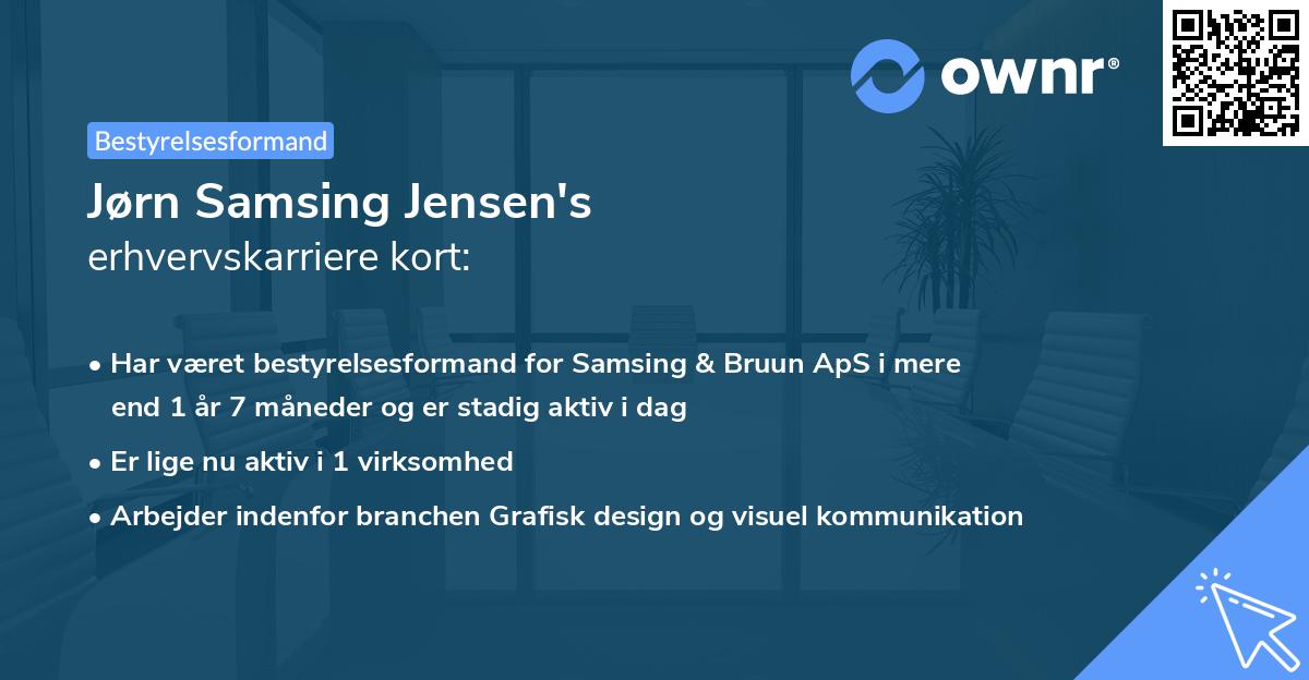 Jørn Samsing Jensen's erhvervskarriere kort
