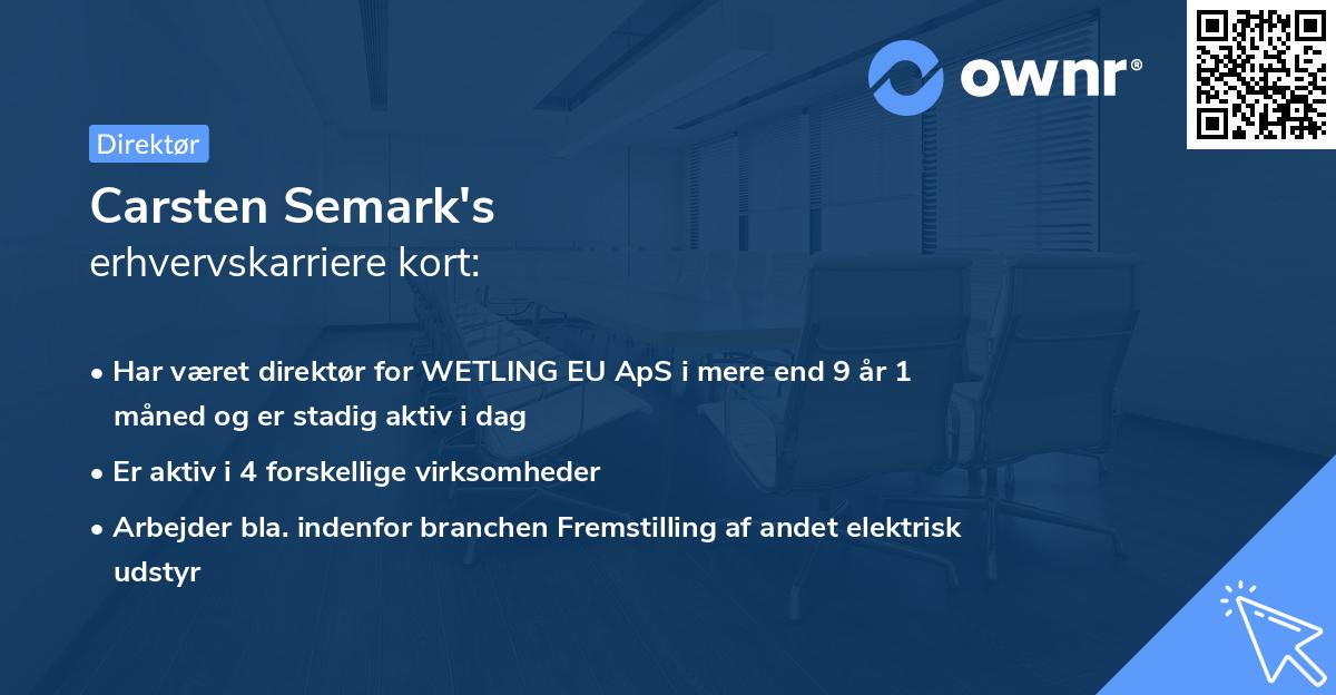 Carsten Semark's erhvervskarriere kort