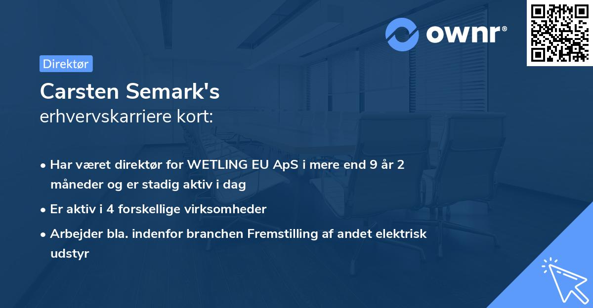Carsten Semark's erhvervskarriere kort