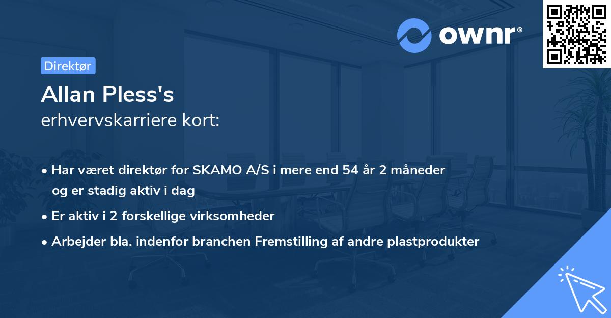 Allan Pless's erhvervskarriere kort