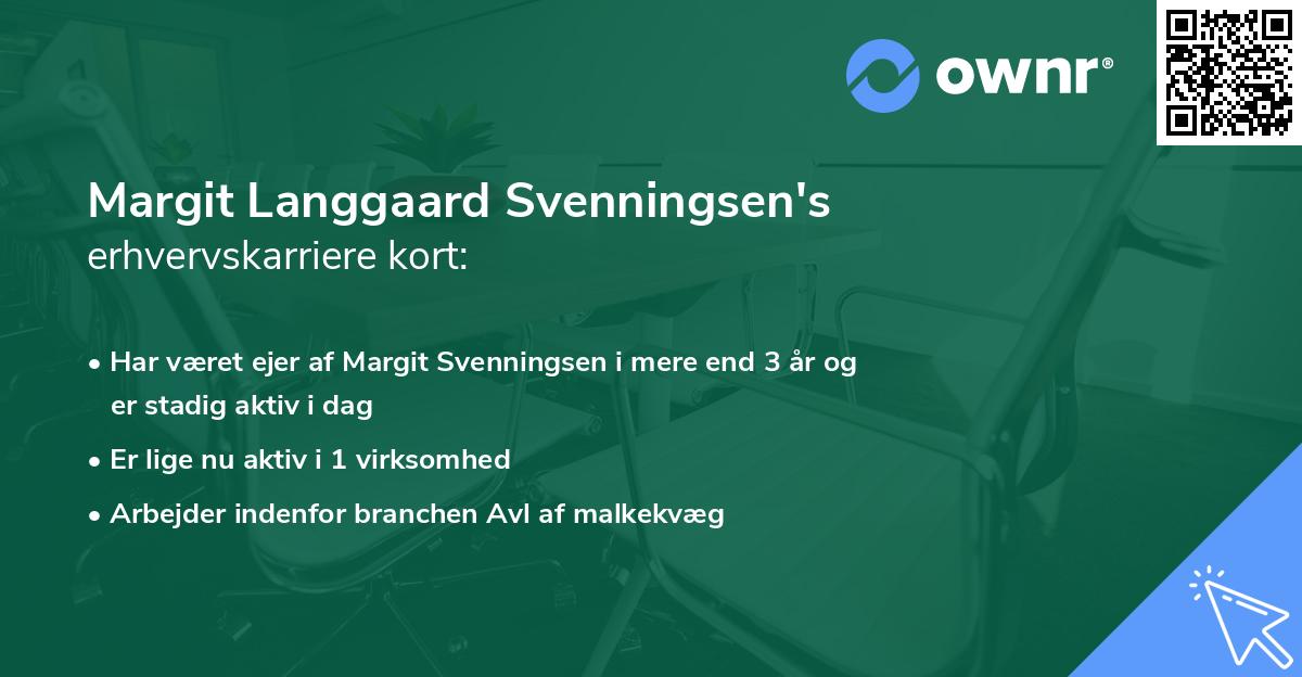 Margit Langgaard Svenningsen's erhvervskarriere kort