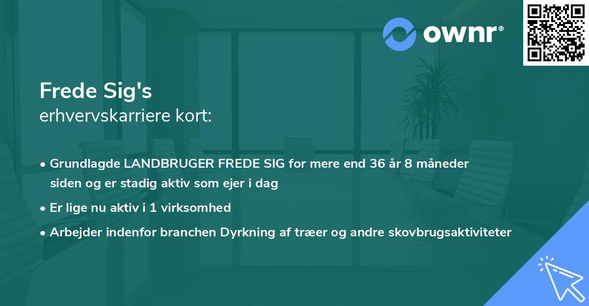 Frede Sig's erhvervskarriere kort
