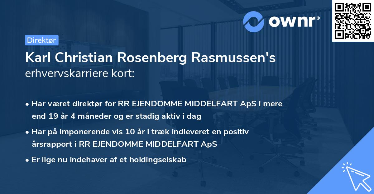 Karl Christian Rosenberg Rasmussen's erhvervskarriere kort