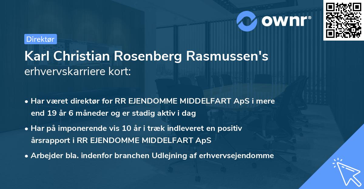 Karl Christian Rosenberg Rasmussen's erhvervskarriere kort