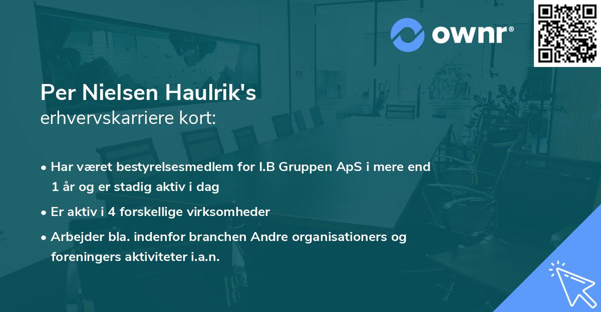 Per Nielsen Haulrik's erhvervskarriere kort