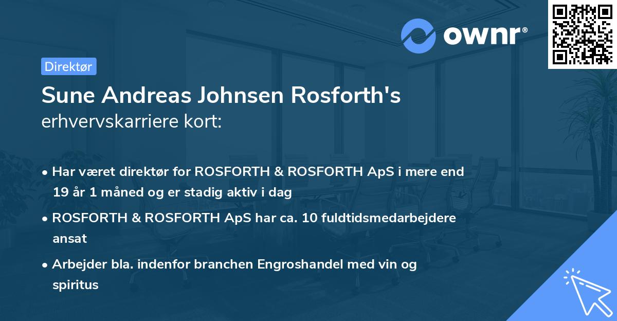 Sune Andreas Johnsen Rosforth's erhvervskarriere kort
