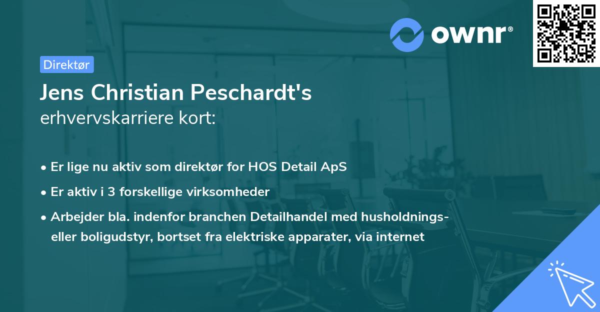 Jens Christian Peschardt's erhvervskarriere kort