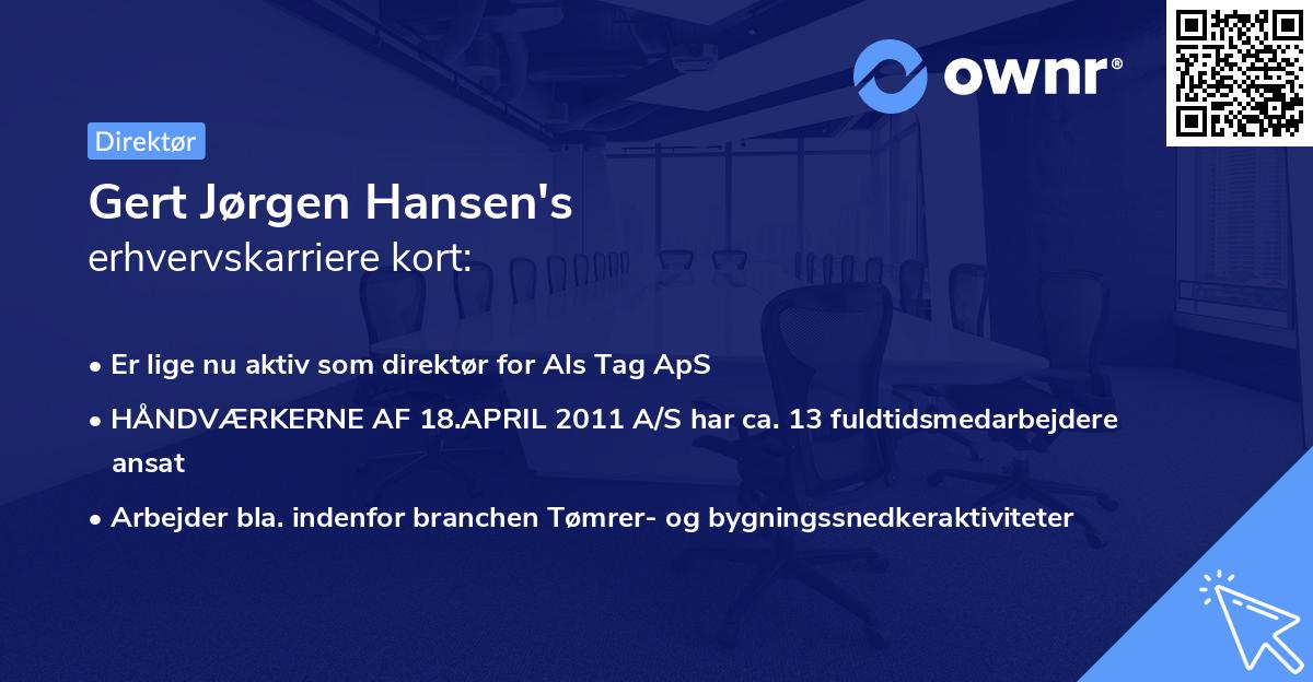 Gert Jørgen Hansen's erhvervskarriere kort