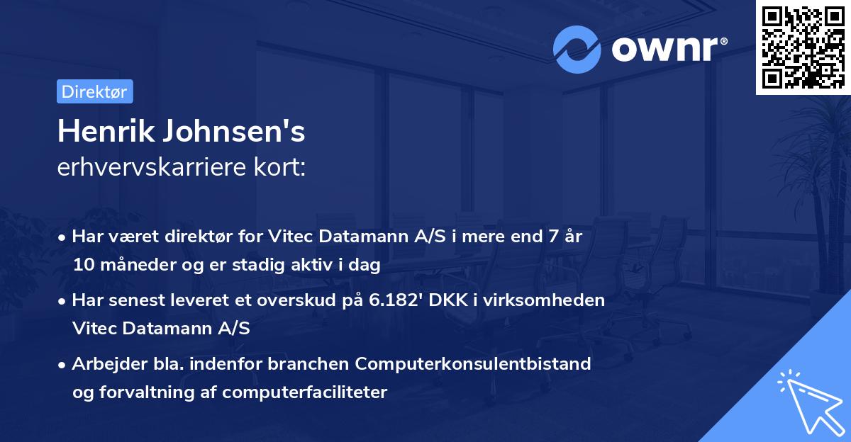 Henrik Johnsen's erhvervskarriere kort