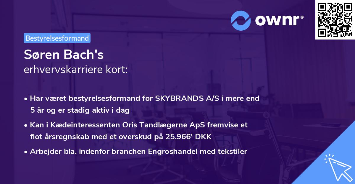 Søren Bach's erhvervskarriere kort