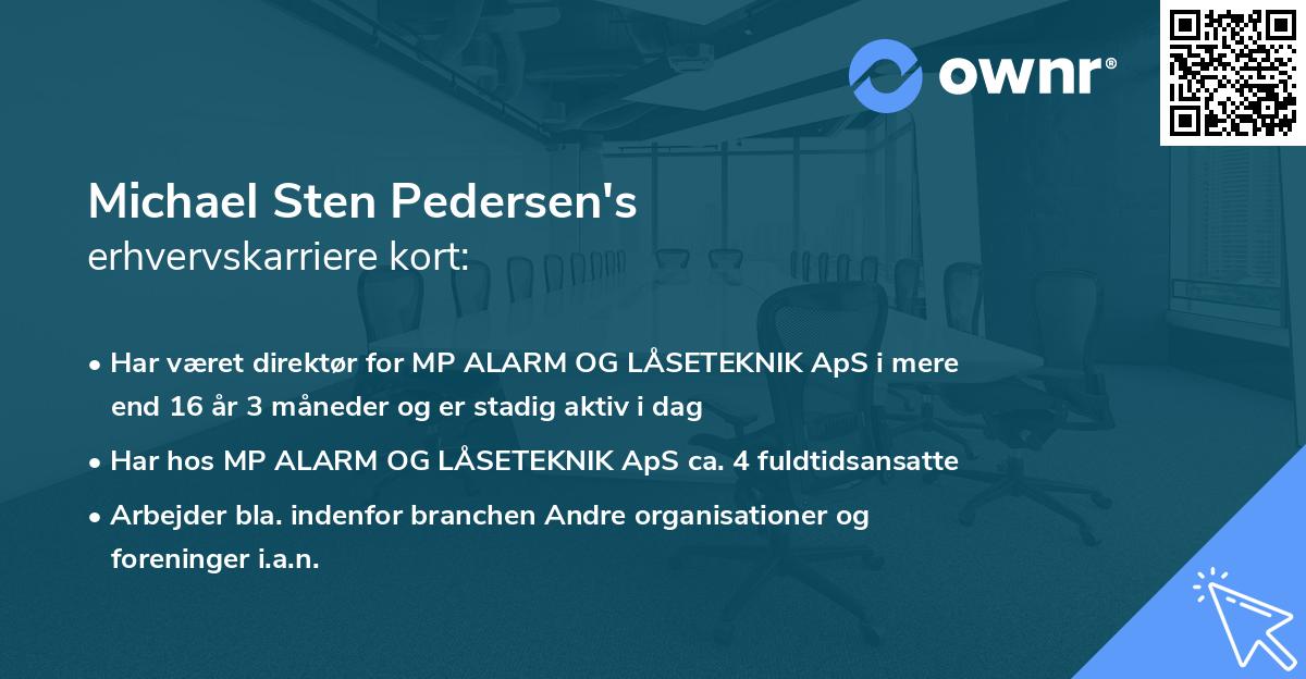 Michael Sten Pedersen's erhvervskarriere kort