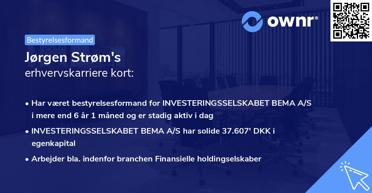 Jørgen Strøm's erhvervskarriere kort
