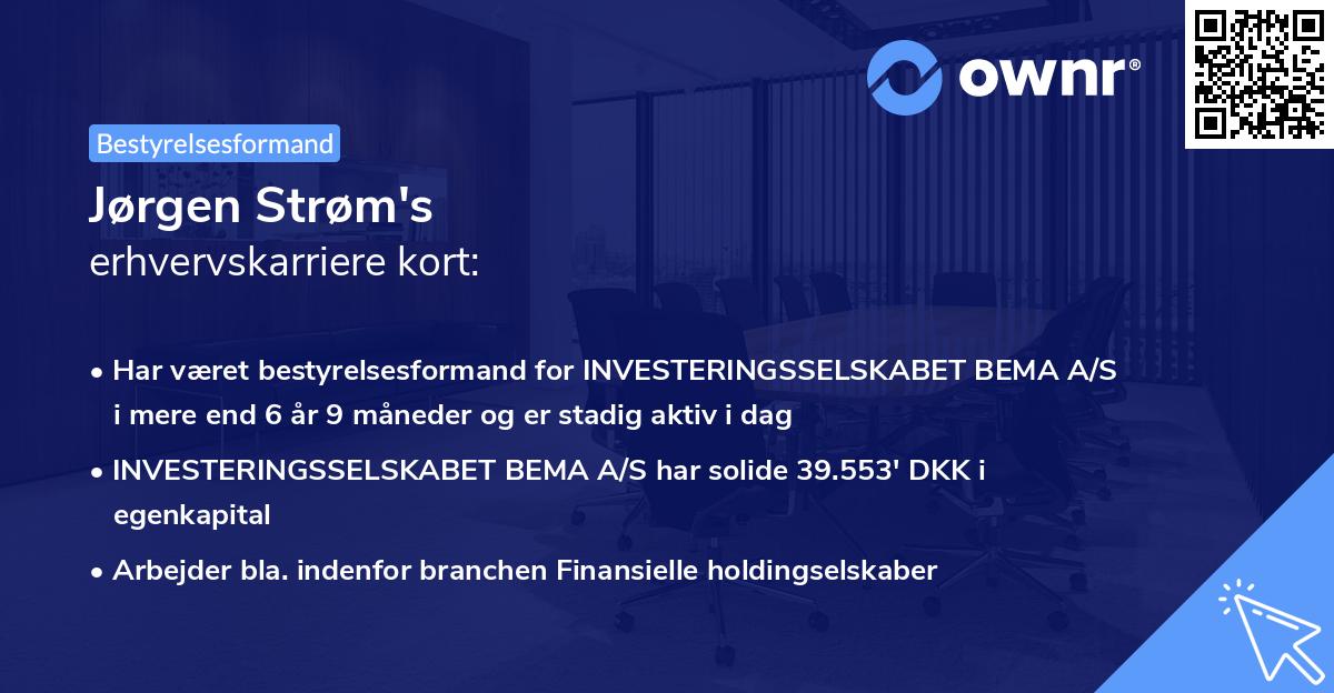 Jørgen Strøm's erhvervskarriere kort