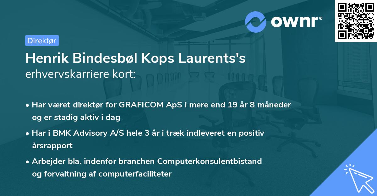 Henrik Bindesbøl Kops Laurents's erhvervskarriere kort