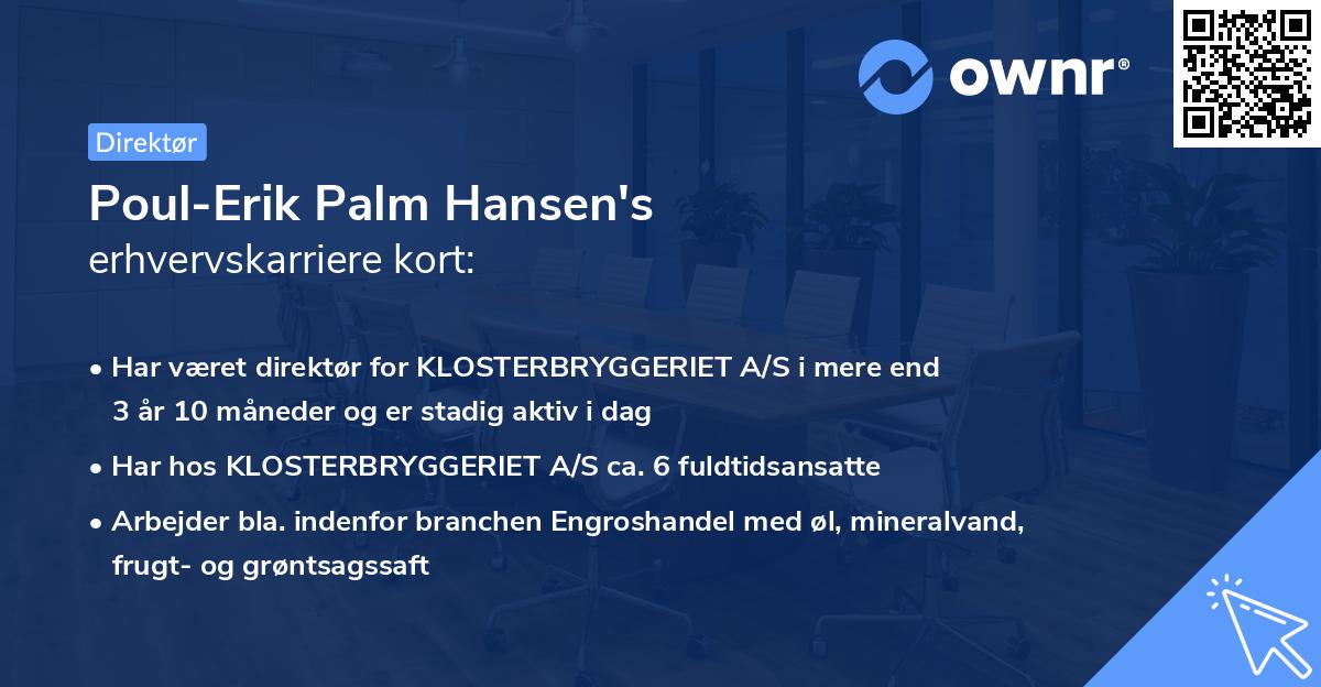 Poul-Erik Palm Hansen's erhvervskarriere kort