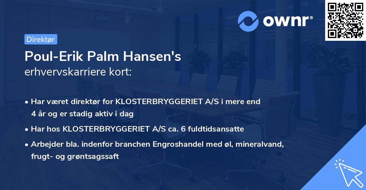 Poul-Erik Palm Hansen's erhvervskarriere kort
