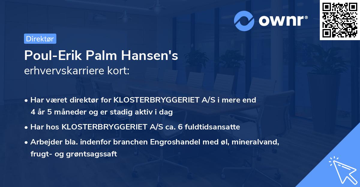 Poul-Erik Palm Hansen's erhvervskarriere kort