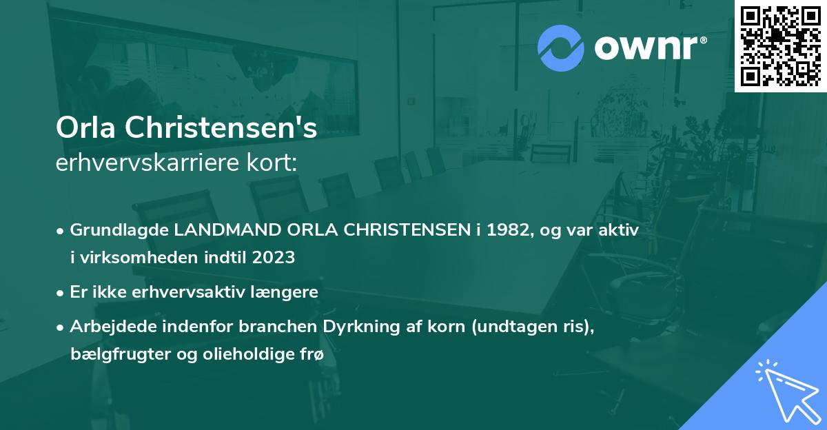 Orla Christensen's erhvervskarriere kort