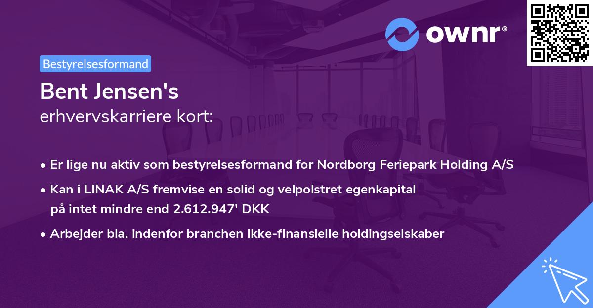 Bent Jensen's erhvervskarriere kort