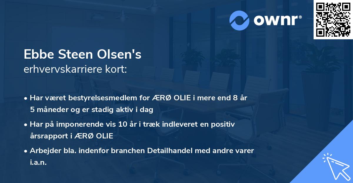 Ebbe Steen Olsen's erhvervskarriere kort