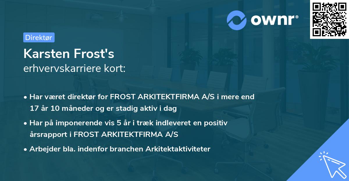 Karsten Frost's erhvervskarriere kort