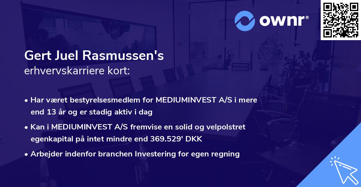 Gert Juel Rasmussen's erhvervskarriere kort