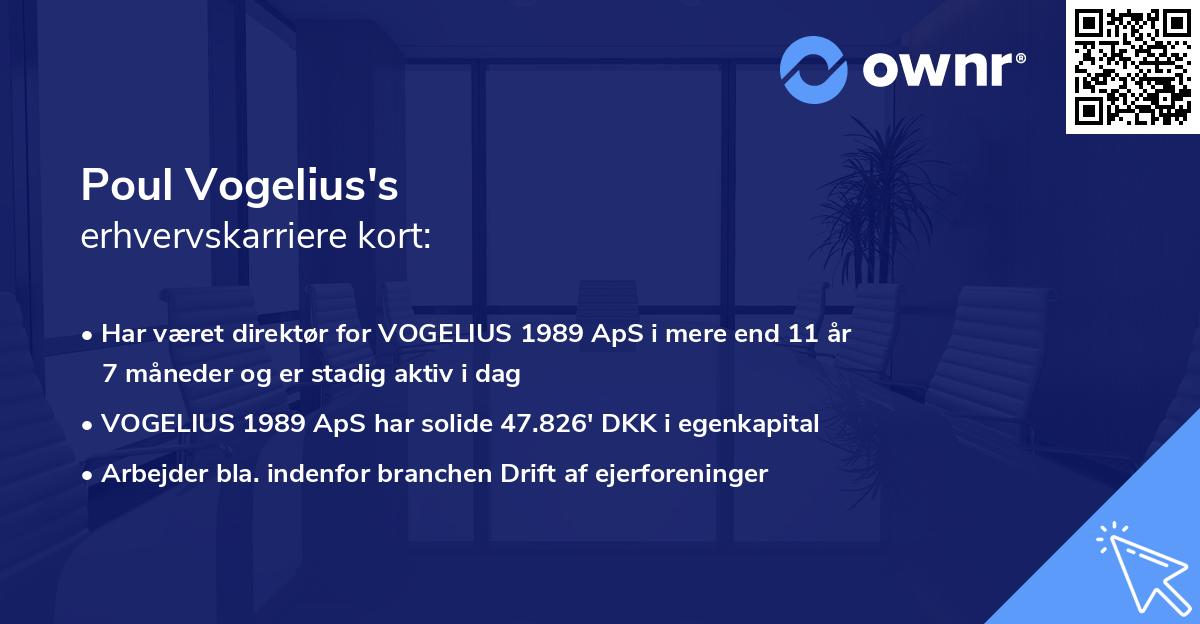 Poul Vogelius's erhvervskarriere kort