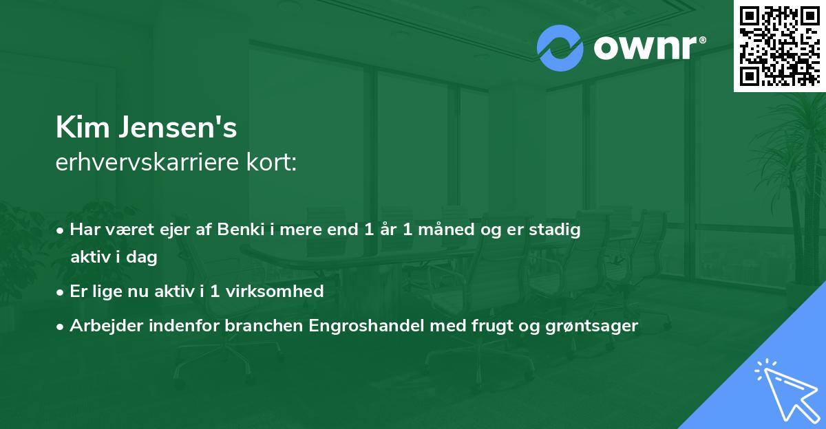 Kim Jensen's erhvervskarriere kort