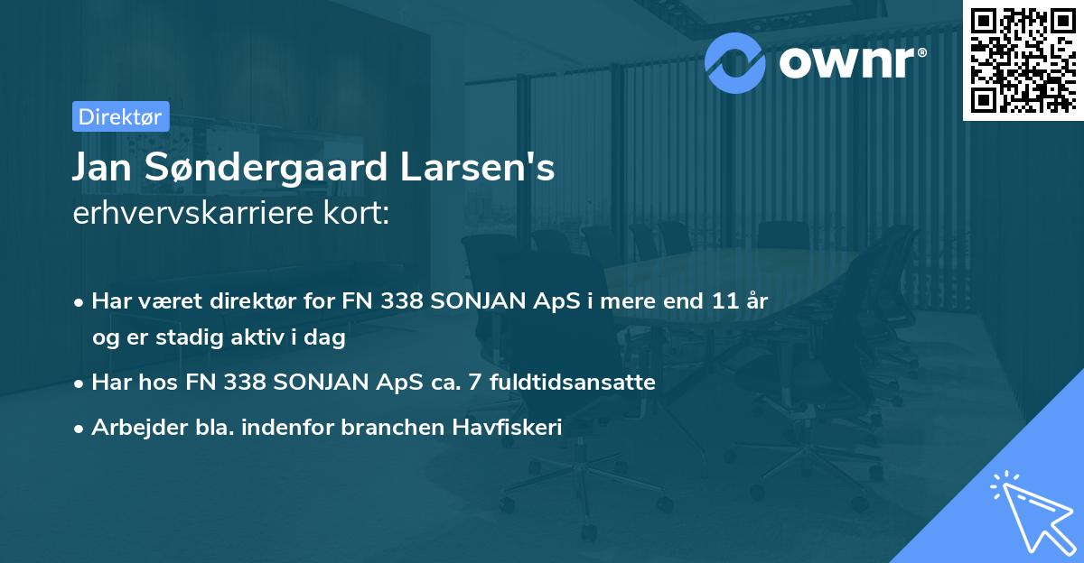 Jan Søndergaard Larsen's erhvervskarriere kort