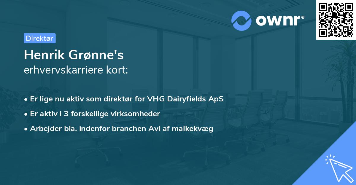 Henrik Grønne's erhvervskarriere kort