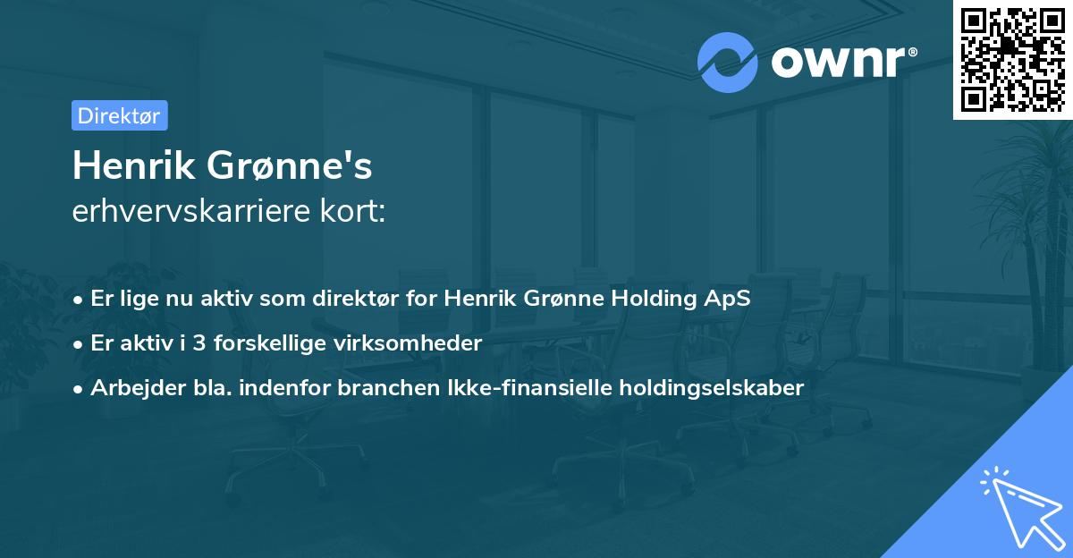 Henrik Grønne's erhvervskarriere kort