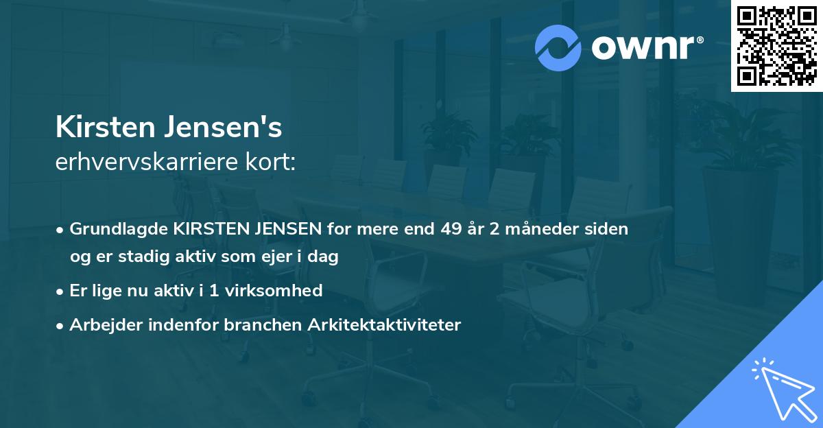 Kirsten Jensen's erhvervskarriere kort
