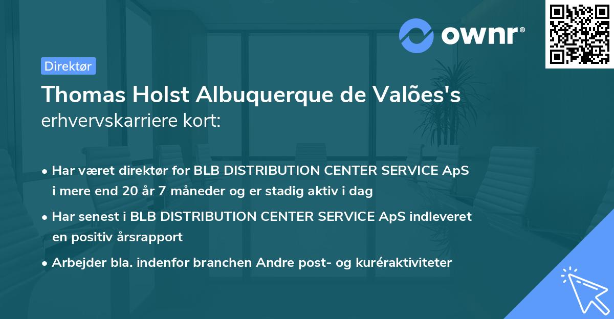 Thomas Holst Albuquerque de Valões's erhvervskarriere kort