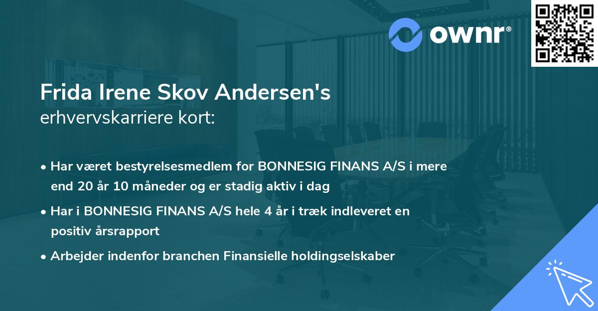 Frida Irene Skov Andersen's erhvervskarriere kort