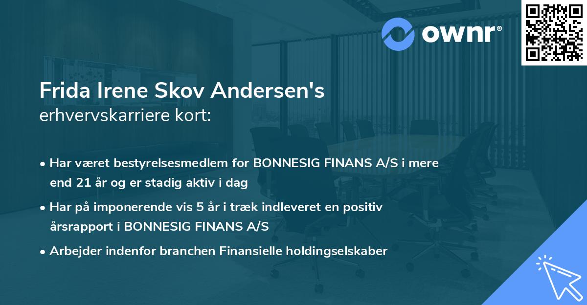 Frida Irene Skov Andersen's erhvervskarriere kort