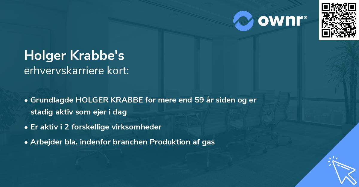Holger Krabbe's erhvervskarriere kort