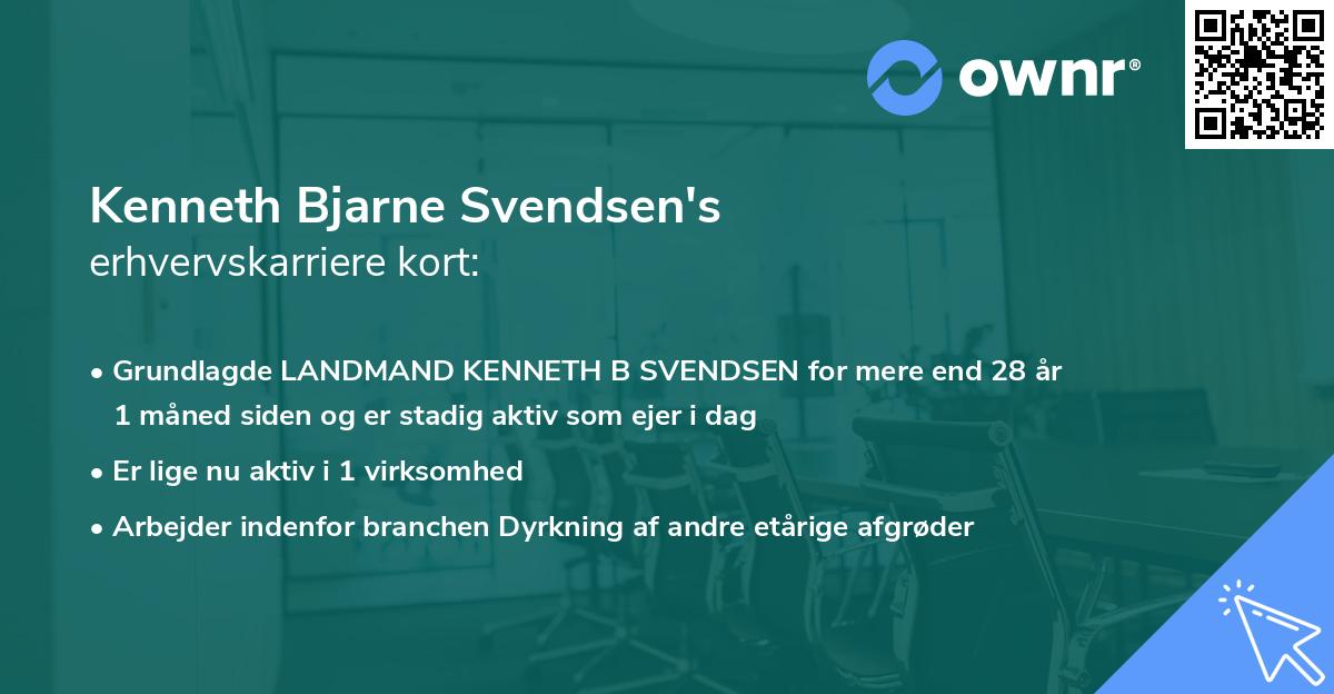 Kenneth Bjarne Svendsen's erhvervskarriere kort