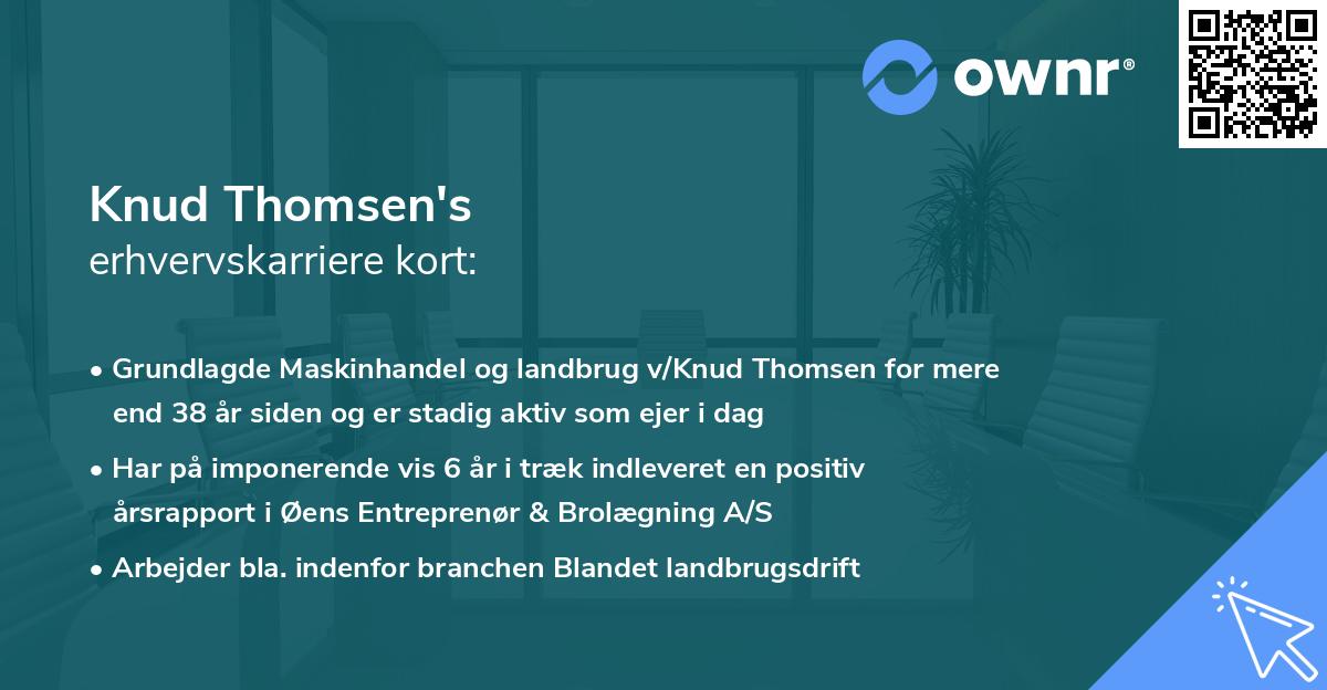 Knud Thomsen's erhvervskarriere kort