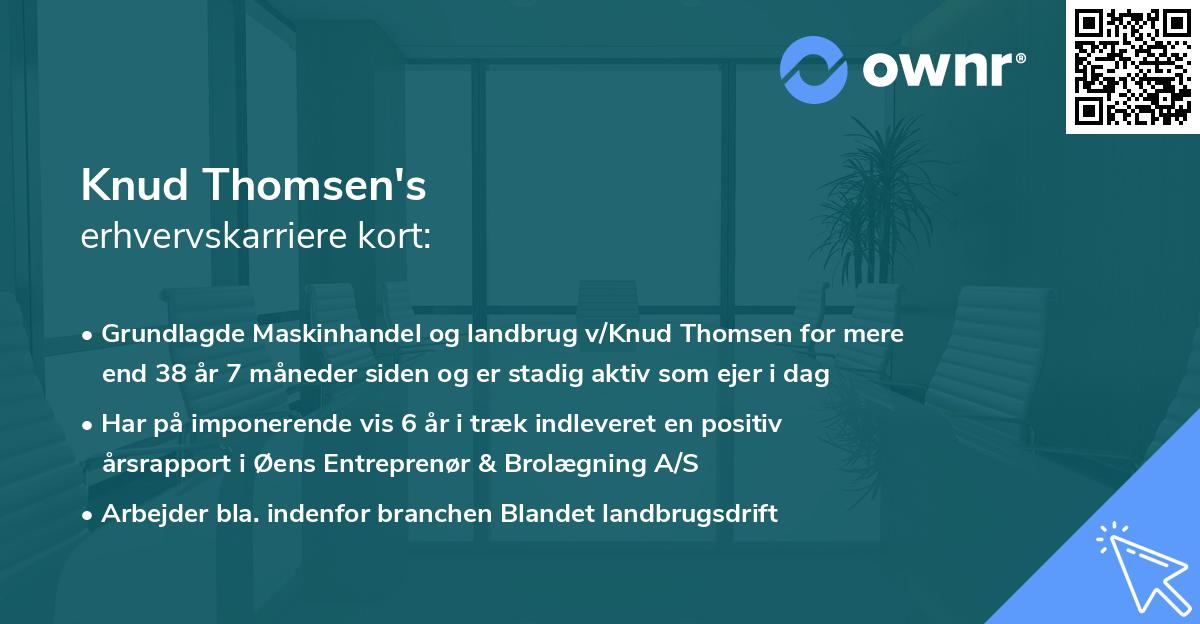 Knud Thomsen's erhvervskarriere kort