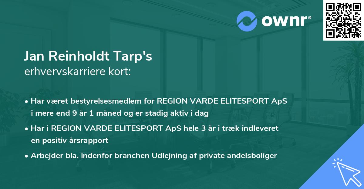 Jan Reinholdt Tarp's erhvervskarriere kort