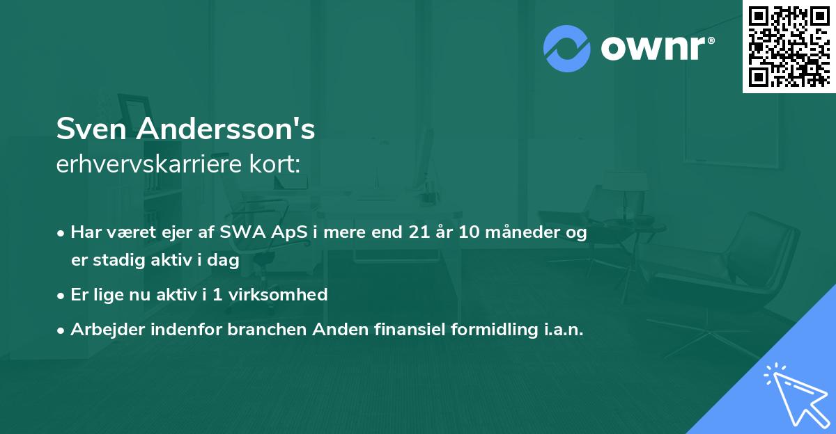 Sven Andersson's erhvervskarriere kort