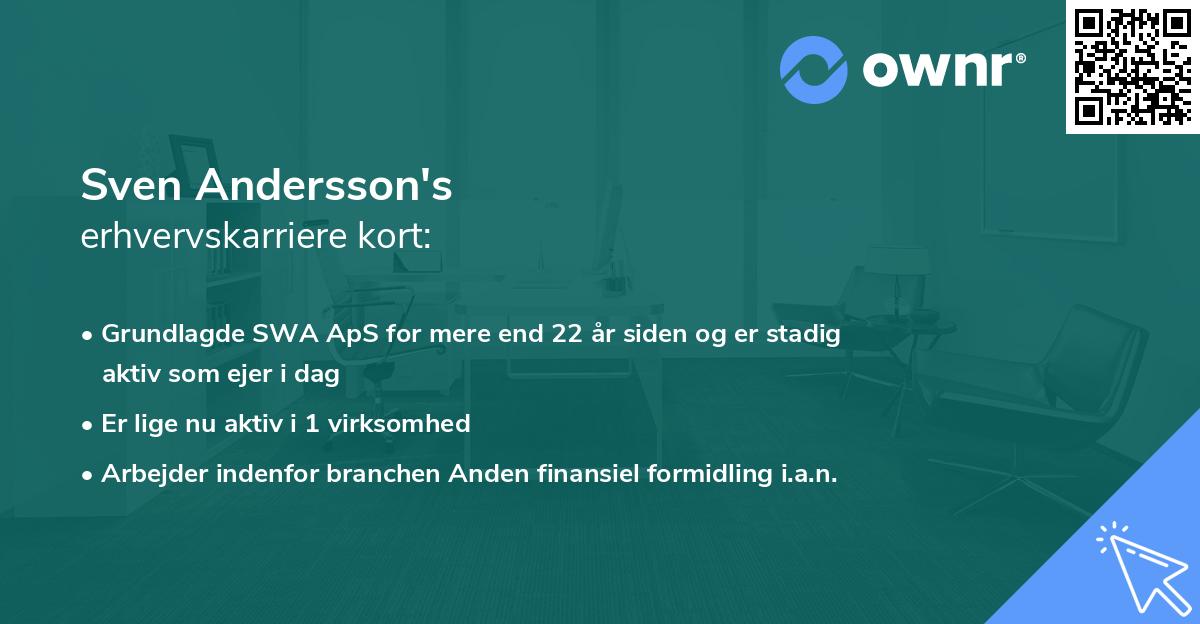 Sven Andersson's erhvervskarriere kort