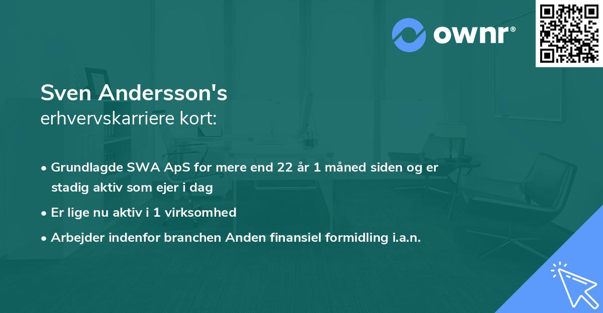 Sven Andersson's erhvervskarriere kort