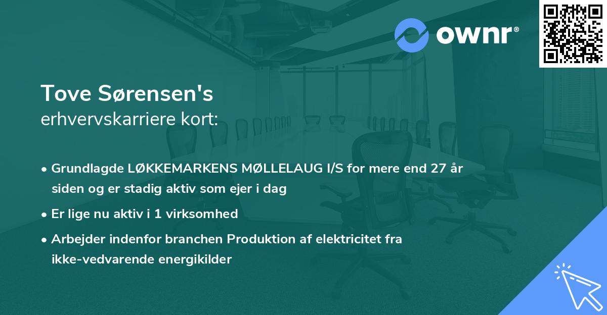 Tove Sørensen's erhvervskarriere kort