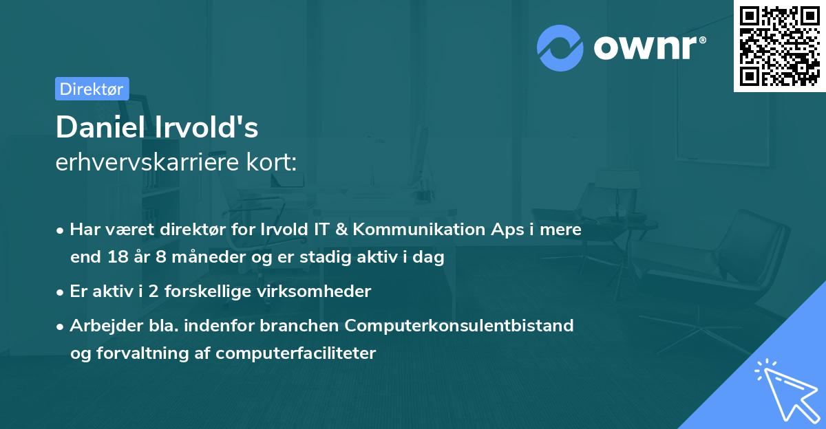 Daniel Irvold's erhvervskarriere kort