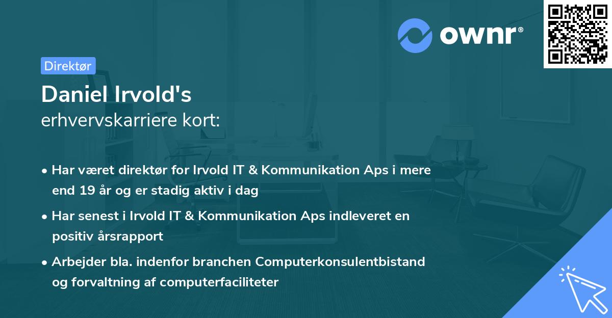 Daniel Irvold's erhvervskarriere kort