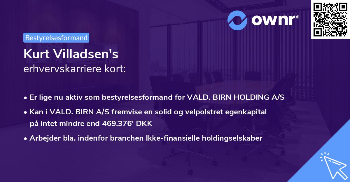 Kurt Villadsen's erhvervskarriere kort